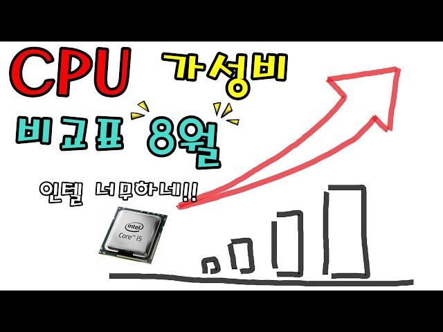 인텔 너무하네 !!  - 8월 CPU 가성비 비교표 -  (신성조)