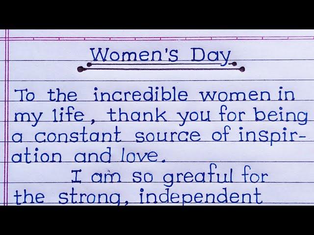 women's day greeting card writing | Greeting cards writing for women's day | women's day quotes |