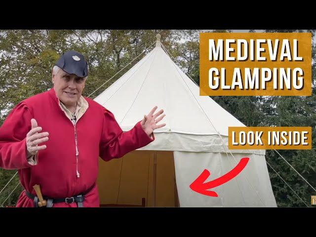 Glamping - Inside a Beautiful Medieval Pavilion Tent