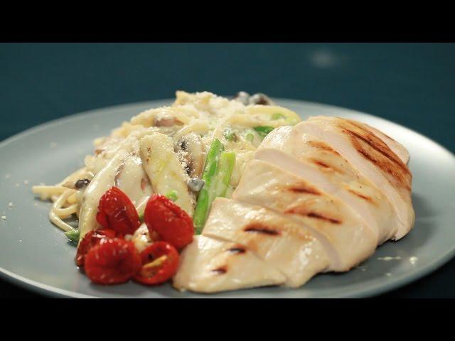 嫩煎雞胸白醬義大利麵 料理食譜【COOKY義式系列】 Chicken Pasta with Cream Sauce