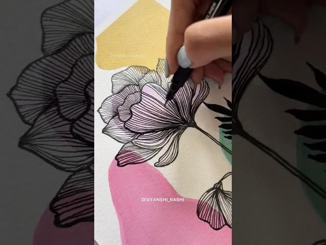 Boho Art with Acrylics | Canvas Painting #satisfyingart #pendrawing #floralart #asmr #art #sketching