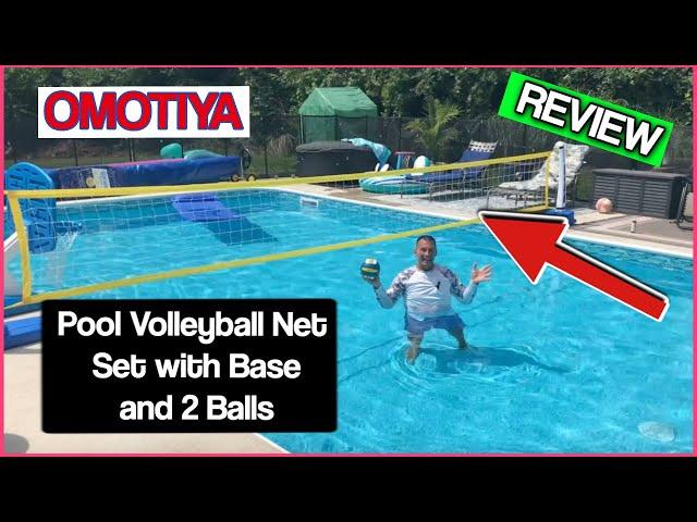 OMOTIYA Pool Volleyball Net Set with Base, Volleyball Net for Inground Pools, Pool Games Toys for Ki