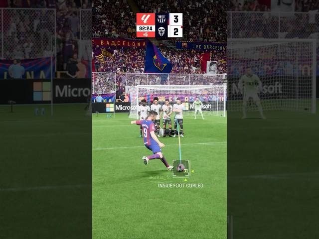 Lewandowski Hat-trick Freekick vs Valencia in FC24  #eafc #eafc24 #fc24 #fut #football #shorts