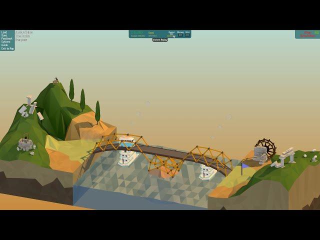 Poly Bridge Walkthrough - Desert Winds - 20m Double Overpass