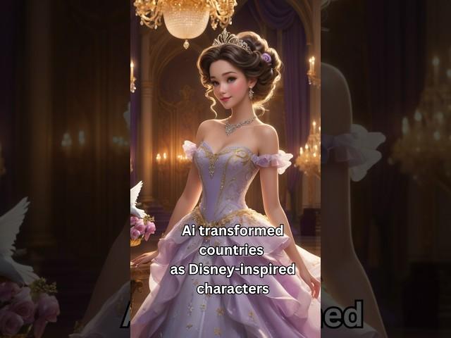 Ai Transforms Countries as Disney inspired characters ️  #ai #aiart #viralshorts #Disney