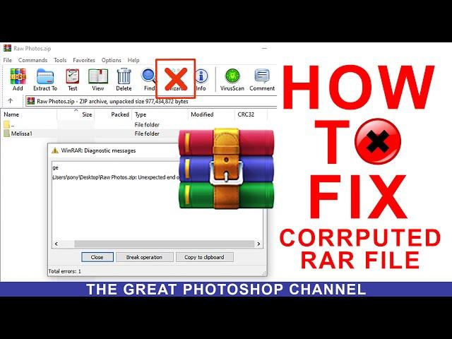 How To Fix Damage Or Corrupted WinRAR Or Zip Files - Unexpected End Of Archive Error