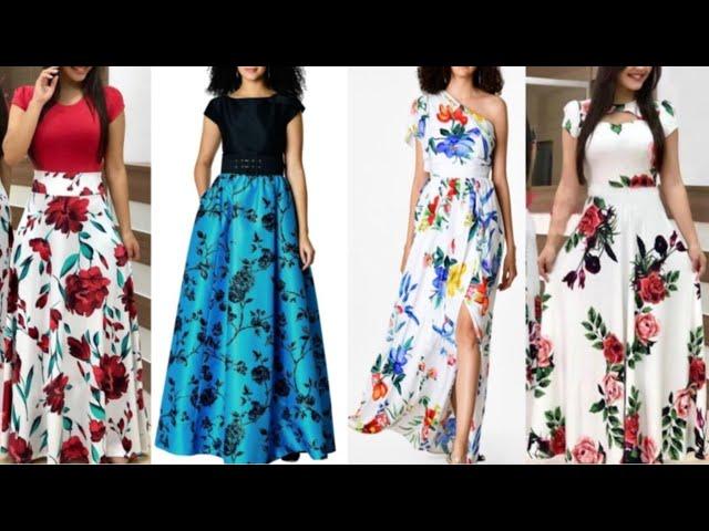 Long dress designs 2020 | floral print maxi dress | digital printed gown