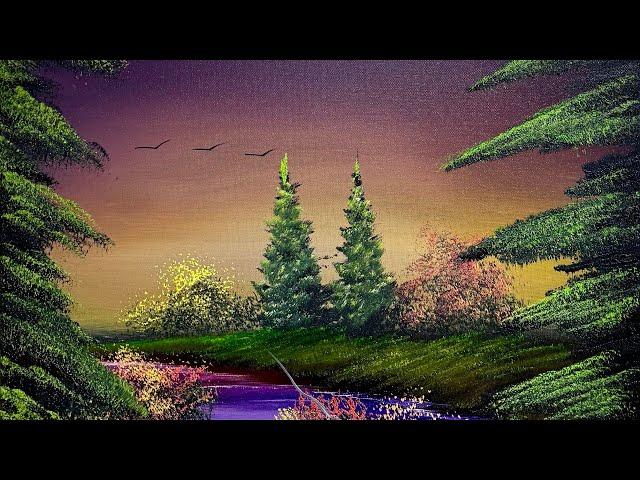 Forest Waterfall Tutorial Part 1 #LIVEArt #OilPainting #FreeTutorial #PaintWithJosh #BobRoss