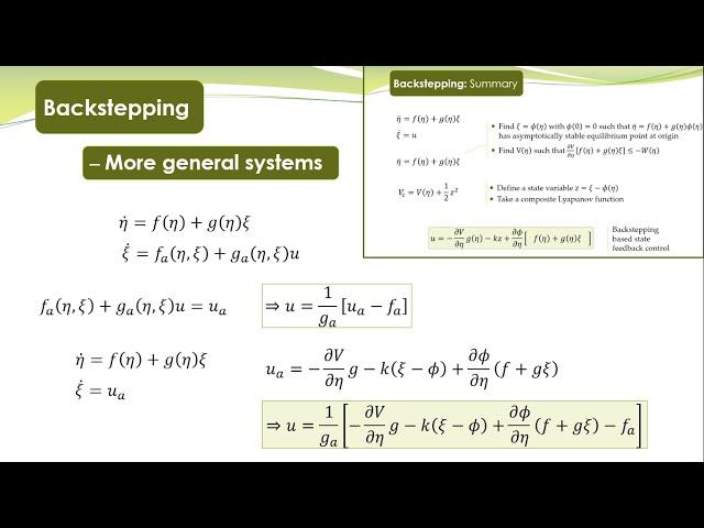 NCS - 42 - Backstepping control for strict feedback systems