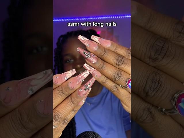 ASMR with long nails  #asmr #shorts #pressonnails