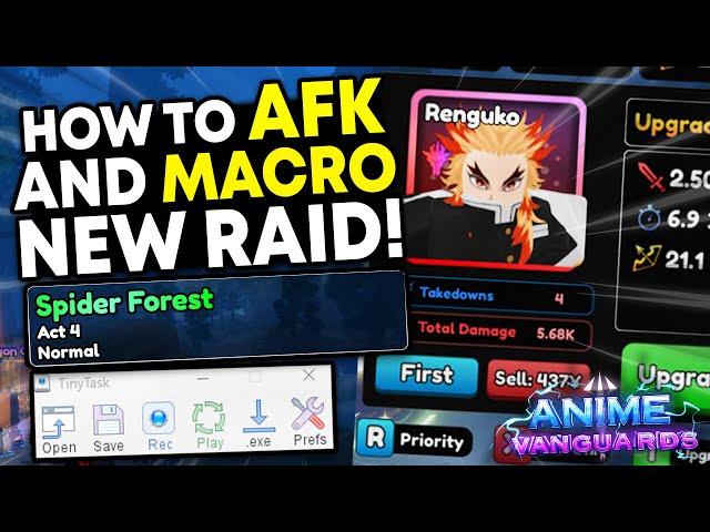 How To AFK MACRO Rengoku In The New DEMON SLAYER RAID In Anime Vanguards