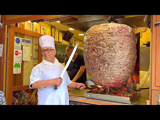 Extreme Street Food in TURKEY! 81-year-old GRANDPA prepares 250 kg of Doner kebab every day