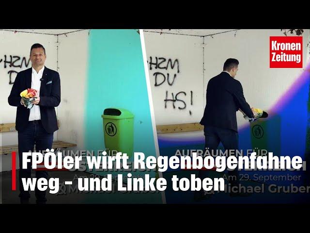 FPÖler wirft Regenbogenfahne weg – und Linke toben | krone.tv NEWS