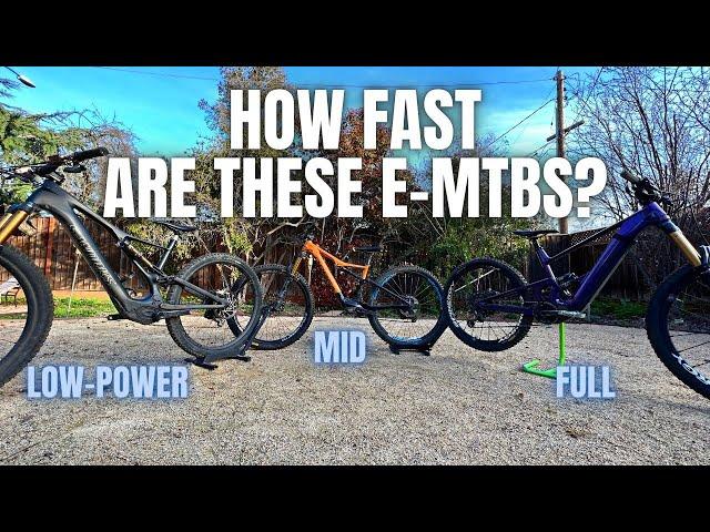 Low, Mid, and Full powered E-mtb - measuring power and speed of ebikes