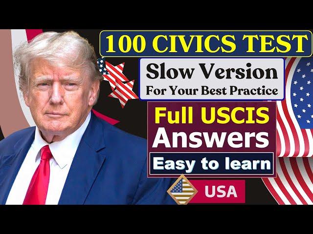 2024 Random 100 Civics Questions and Answers: U.S. Citizenship Interview 2024 | Easy Answer | N-400