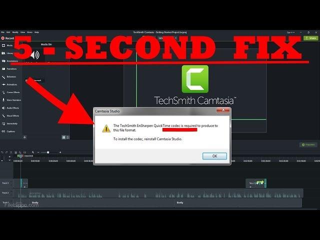 Camtasia - Codec Error Trick - MOV Mp4 - Easy Fix