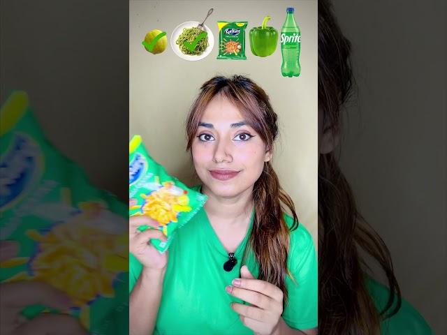 Random Green Food 🫑 #funny #fun #randomchallenge #funnyshorts #missgarg #shorts #eatingchallenge