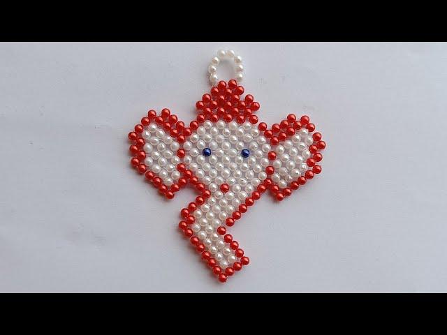 DIY Beaded Ganesh Keychain | Pearl beaded Ganapati Wall hanging Design | How to make Beads Keychain