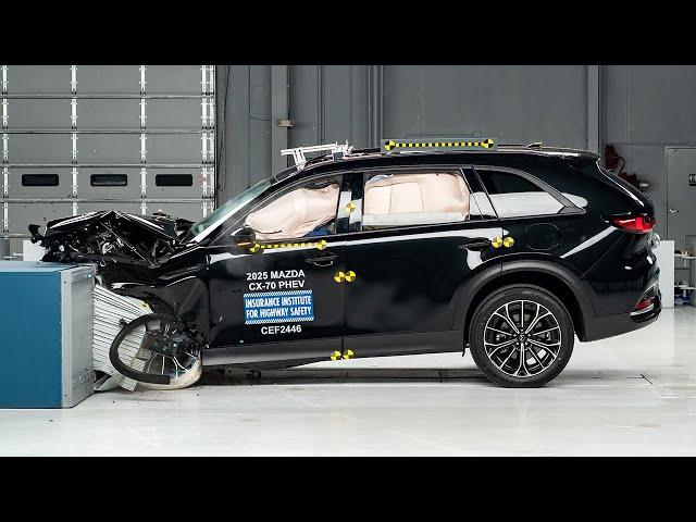 2025 Mazda CX-70 PHEV updated moderate overlap IIHS crash test