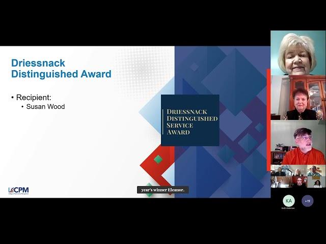 2022 CPM Driessnack Distinguished Service Award PT 1