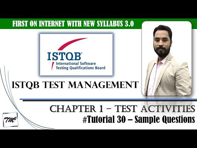 ISTQB Test Management v3.0 | Tutorial 30 | Sample Questions of Chapter 1 | Test Manager Questions