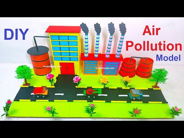 air pollution model making 3d using waste materials - diy science project | howtofunda @craftpiller