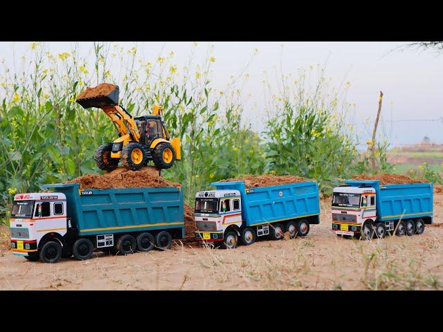 JCB 3dx backhoe fully loading mud in Tata 2518 Ex Truck | Tata Tipper Truck | jcb video