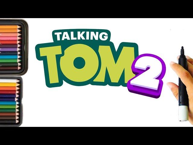 Talking Tom 2 Drawing / Lets draw Colorful Game Logo 