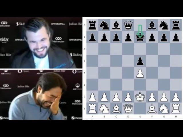 Magnus Carlsen Plays Bongcloud Opening Against Hikaru Nakamura and They Laugh While They Are Playing