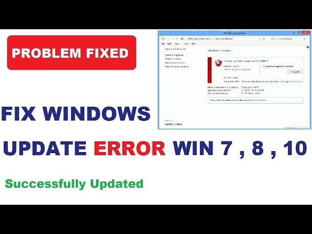 #Fix #Windowsupdate #update error on windows 7 , 8 , 10 #how to fix windows update error