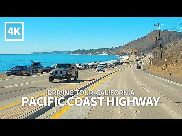 [4K] PACIFIC COAST HIGHWAY - Driving from Santa Monica to Point Dume State Beach, Malibu, California