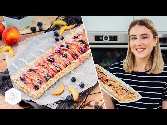 Peach & Blueberry Puff Pastry Tart - In The Kitchen With Kate