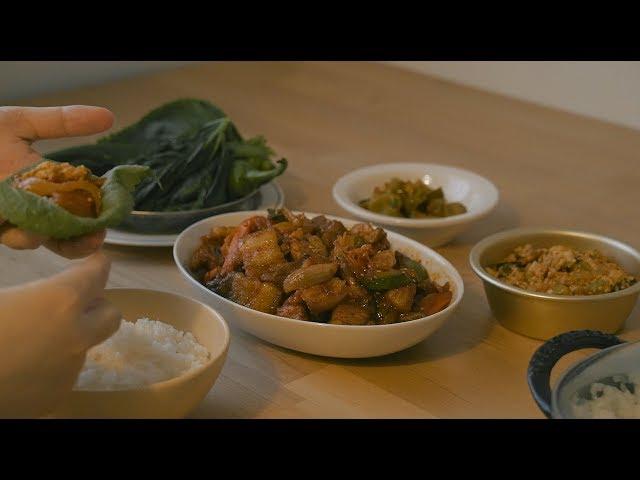 #23 Korean home meal, jeyuk-bokkeum ssambap (stir-fried spicy pork) | Honeykki 꿀키