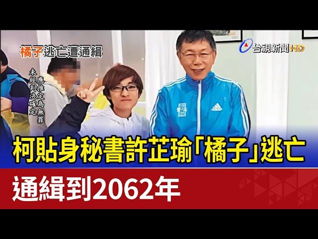 柯貼身秘書許芷瑜「橘子」逃亡 通緝到2062年