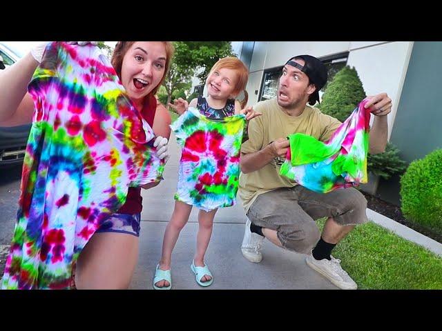 Adley learns how to Tie-Dye!! Surprise mom and dad with new clothes