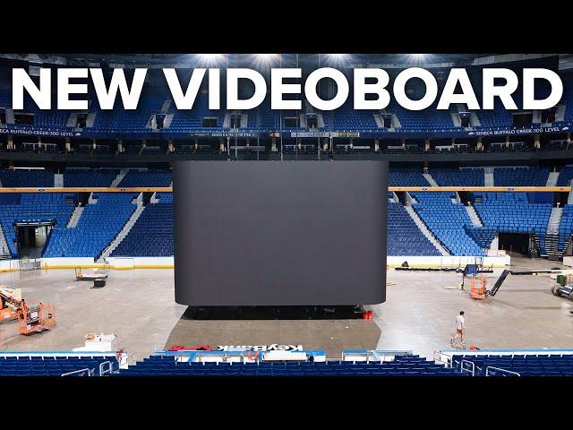 Buffalo Sabres release photos of installation of new videoboard at KeyBank Center