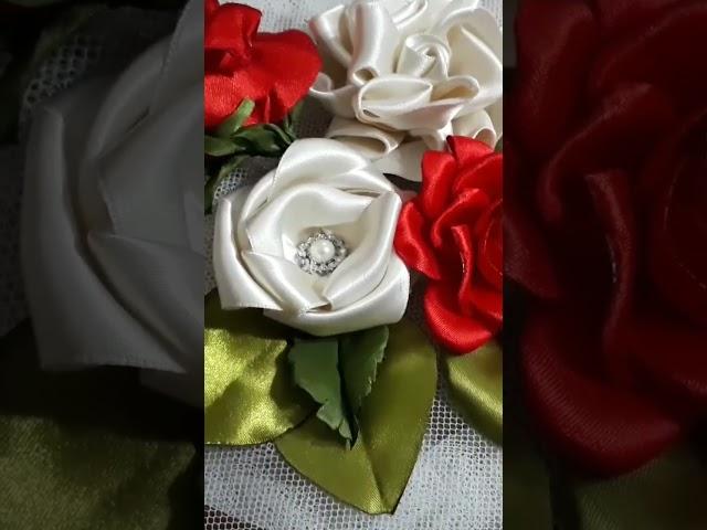 Salaş güller  #ribbonart #handmade #kurdela #ribbon #ribbonembroidery