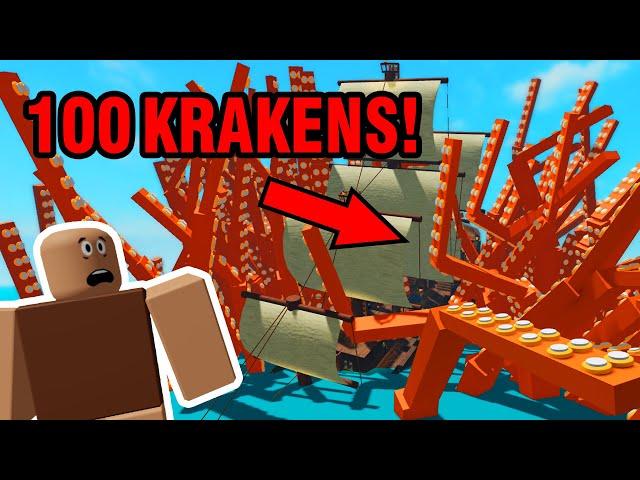 Carl Summons 100 GIANT SQUIDS!!! in SINKING SHIP WATER PHYSICS!