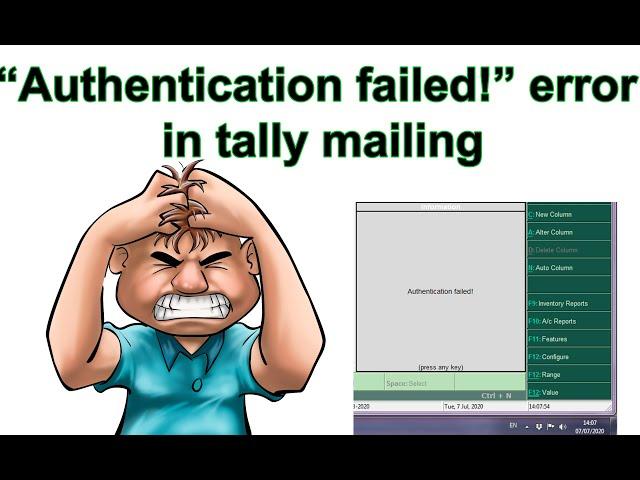 Authentication failed error In tally mailing