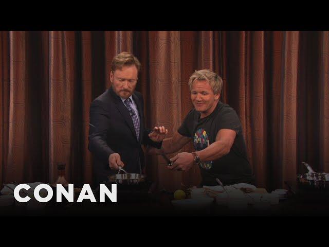 Gordon Ramsay & Conan Cook Shrimp Tacos | CONAN on TBS