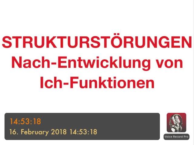 PSYCHOTHERAPIE AUSBILDUNG - Strukturstörungen - Nachentwicklung von Ich-Funktionen