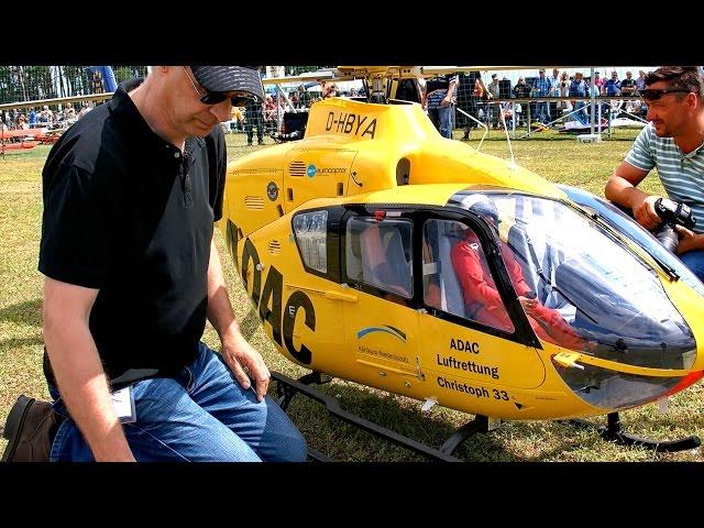 STUNNING !!! GIGANTIC !!! MODEL HELICOPTER  XXXL RC SCALE TURBINE EC-135 ADAC  FLIGHT DEMONSTRATION