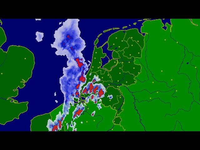 Buienradar timelapse onweer | 20 juni 2023 | Onweer na lange droogte!