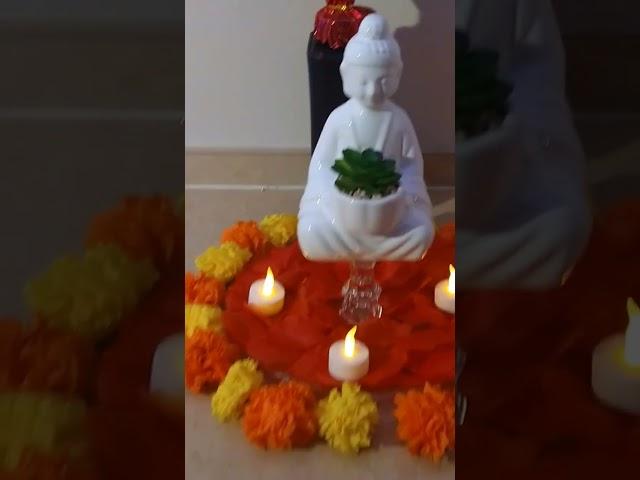 Diwali Decoration Idea With DIY Flower & Candle Holder