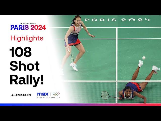 EPIC! Women’s Doubles Badminton Match Features Wild 100-Shot Rally  | #Paris2024 #Olympics