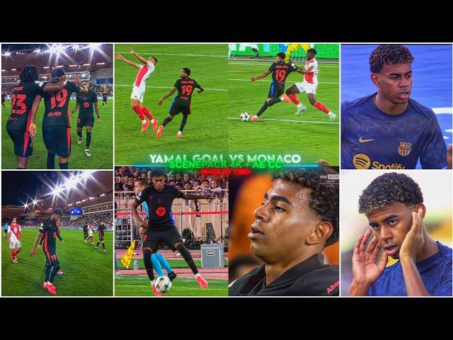 Lamine Yamal Goal Vs Monaco 2024 / RARE CLIPS ● SCENEPACK 4K ( No CC only TOPAZ)