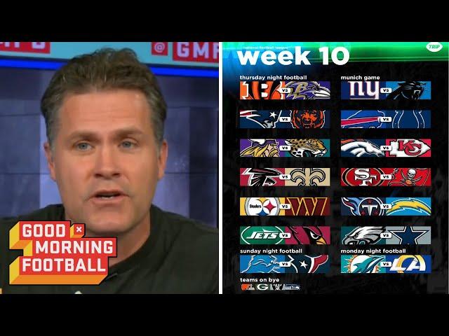 GMFB | Kyle Brandt predicts to NFL in Week 10: Cowboys vs Eagles; Patriots vs Bears; 49ers vs Bucs