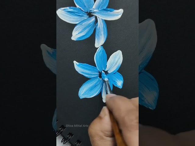 Mesmerizing Blue  Flower Painting #shorts #painting #viralshort #viralvideos #drawing #blue#artwork