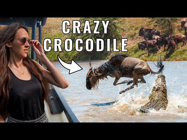 Crazy Great Migration Mara River Crossing in Serengeti - Tanzania Safari