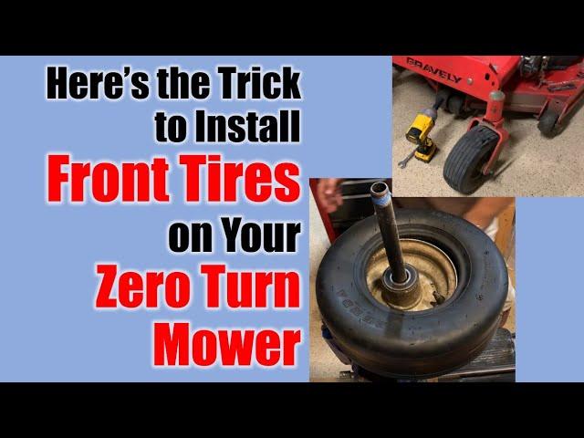 Easy Trick to Install Small Front Tires Wheels on Zero Turn Mower Using Basic Hand Tools